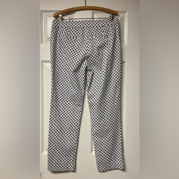 NWOT Navy/White Check Pants straight leg Size 6 Flat Front classic, workwear - Picture 3 of 6